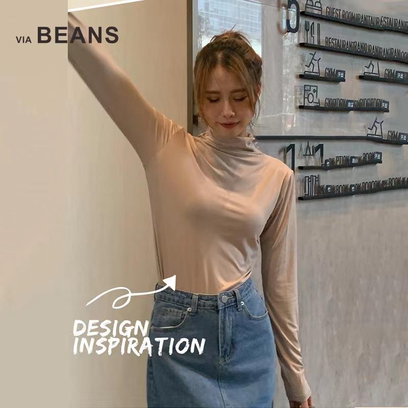 

Женская однотонная водолазка с длинными рукавами Via BEANS