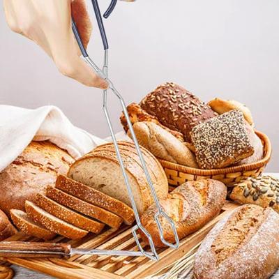 Food Scissor Tong Stainless Steel Non-slip Long Handle Anti-scald Multi-functional Steak Bread Carbon Serving Grilling Clip Clamp Kitchen BBQ Supplies