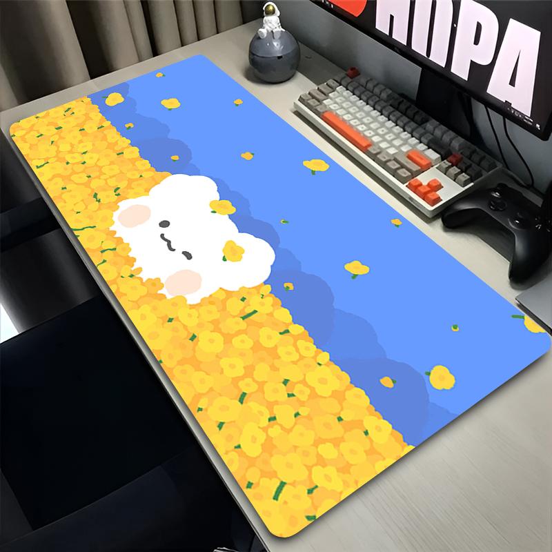 Gummi-Mauspad Kawaii Rutschfeste Schreibtischmatte Corgi Hund Niedlich Großes Gaming-Mauspad Gamer HD-Druck Mauspad Spieltastatur-Pads XXL