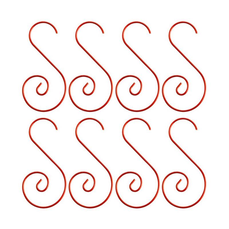 20Pcs S Shaped Metal Hook Xmas Tree Hook Hanging Pendants Christmas Decor Ornaments Hanger Hooks Home Party Accessories