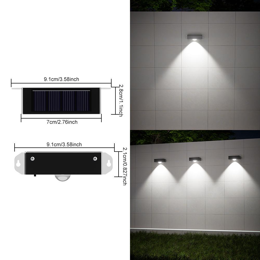 1-4 Lens Brighter Solar Fence Lights Outdoor 4 Pack Wall Light Waterproof Garden Lamp Solar Powered for Outside Pathway Yard