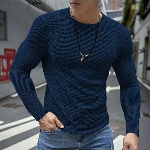 Men S Long Sleeve Round Neck Casual Basic T Shirt
