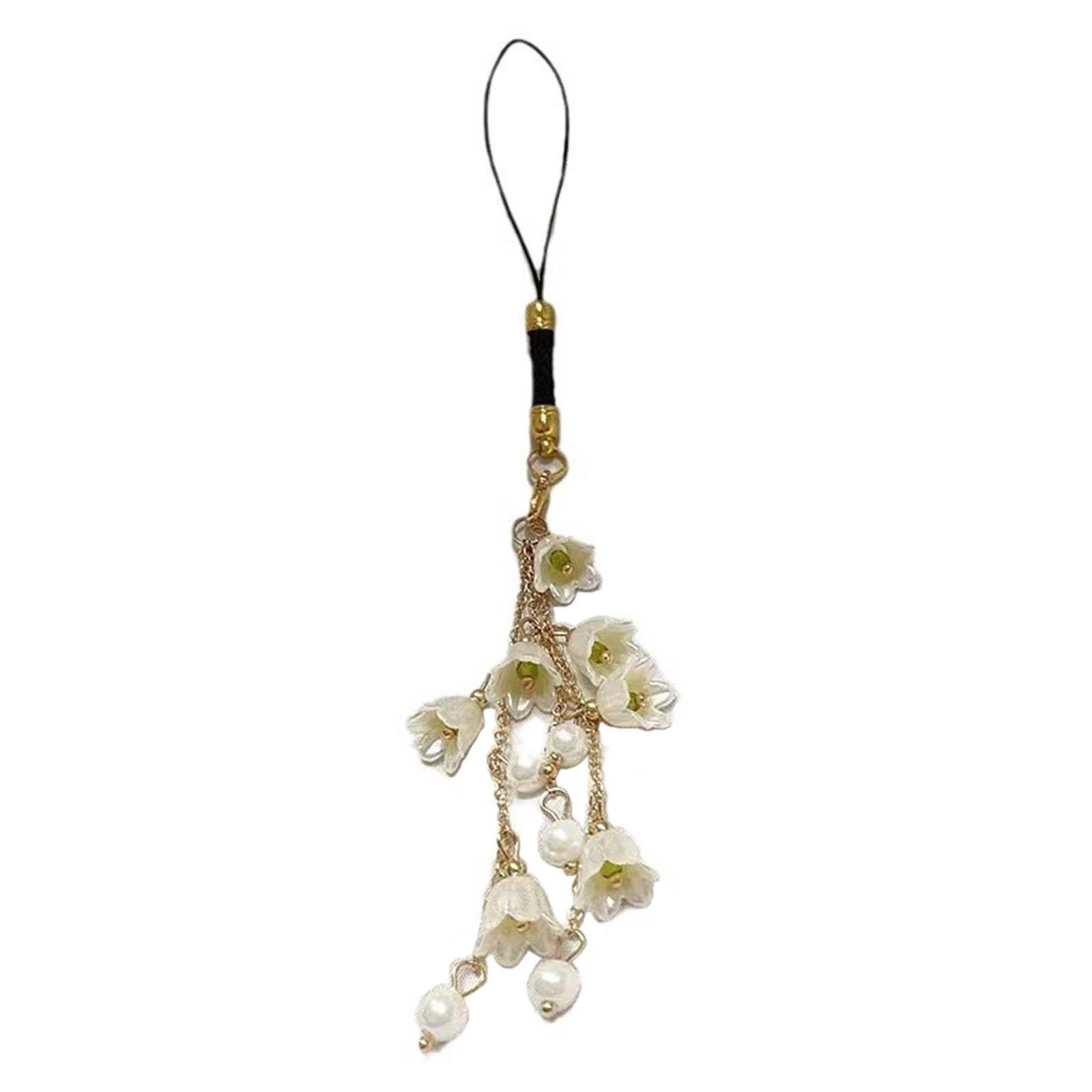 

Ремешок для телефона на запястье, брелок с подвеской в виде орхидеи, съемная подвеска для телефона, шнурок для подвешивания мобильного телефона от потери для сумки, кошелька чёрный