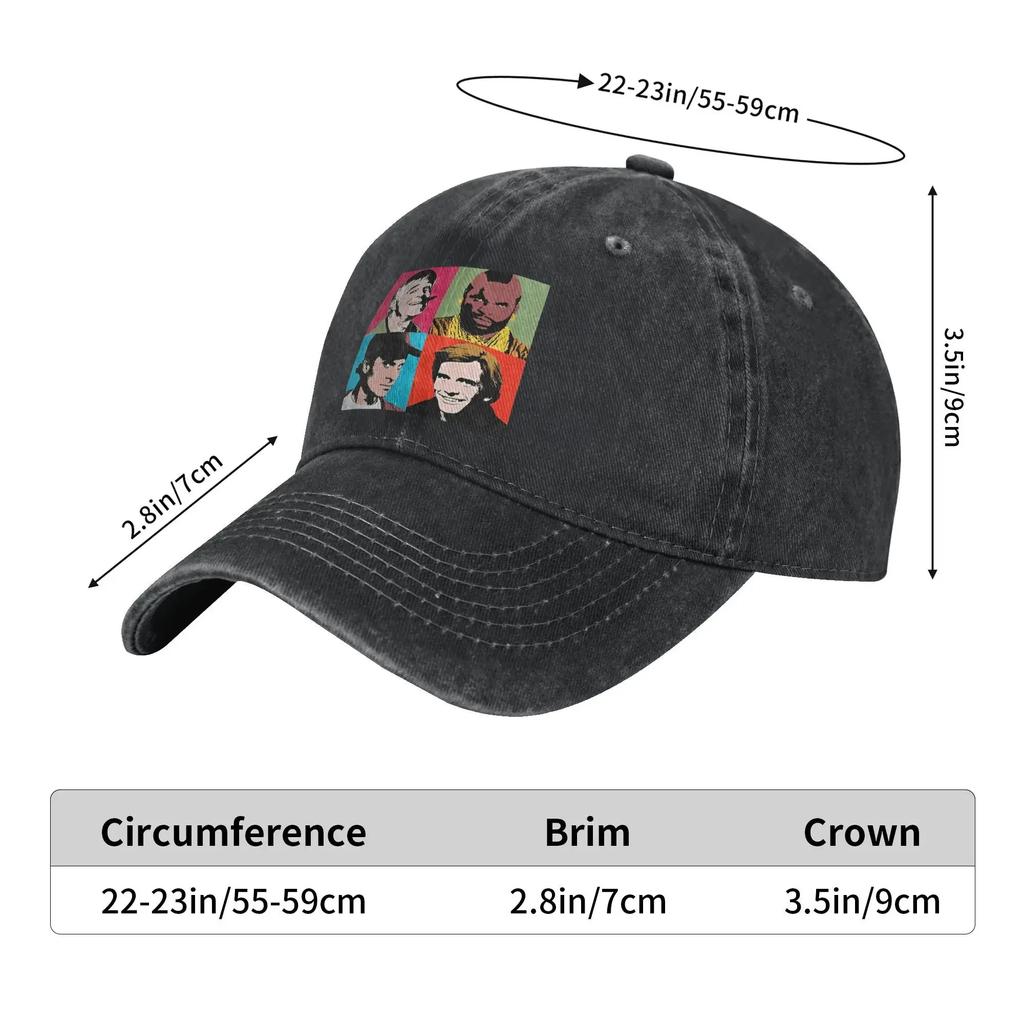 Washed Baseball Cap The A Team Summer Trucker Hat For Female Male Y2k Retro Outdoor Sports Sun Baseball Caps