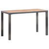 Outdoor Table Anthracite and Brown 123 x 60 x 74 cm Solid Acacia Wood