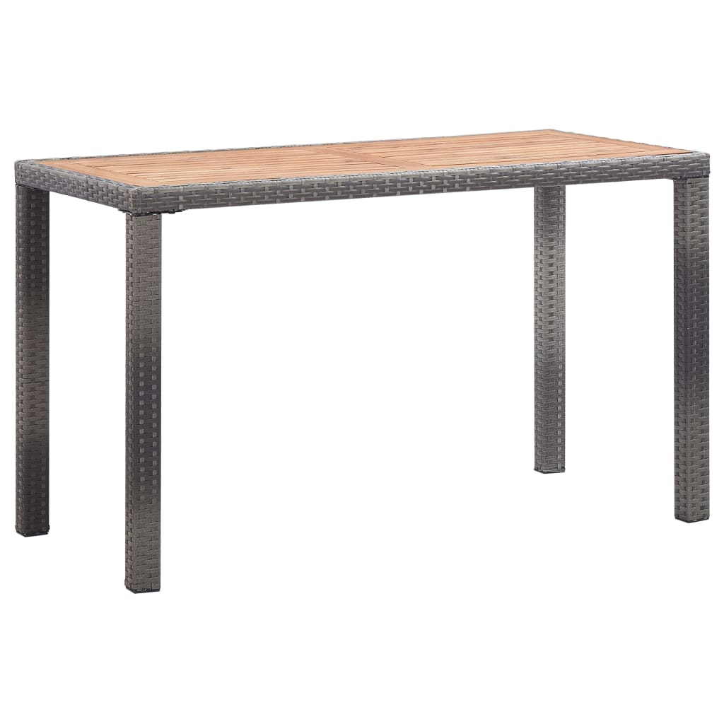 Outdoor Table Anthracite and Brown 123 x 60 x 74 cm Solid Acacia Wood