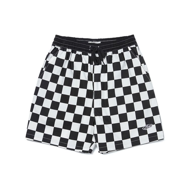 Vans Black And White Checkerboard Print Casual Straight Leg Shorts Women shorts VN0A4MN1J0Z