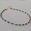 French Retro Black Spinel Beaded Choker Necklace