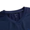 Li Ning Badminton Series Striped V-Neck Soft Comfortable Breathable Versatile Short Sleeve T-Shirt Unisex Tops Sailor-Blue AAYV167-4