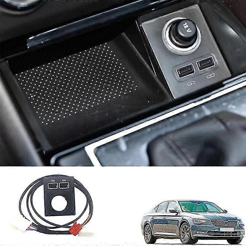 Car Front Usb Charger Cigarette Lighter Storage Box Usb Adapter