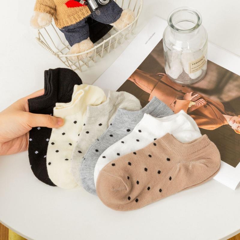 10 Pairs of Polyester-patterned Boat Socks, Thin and Shallow-cut, Versatile, Low-top In Summer, Non-dropping and Anti-slip Sweat-absorbing Cotton