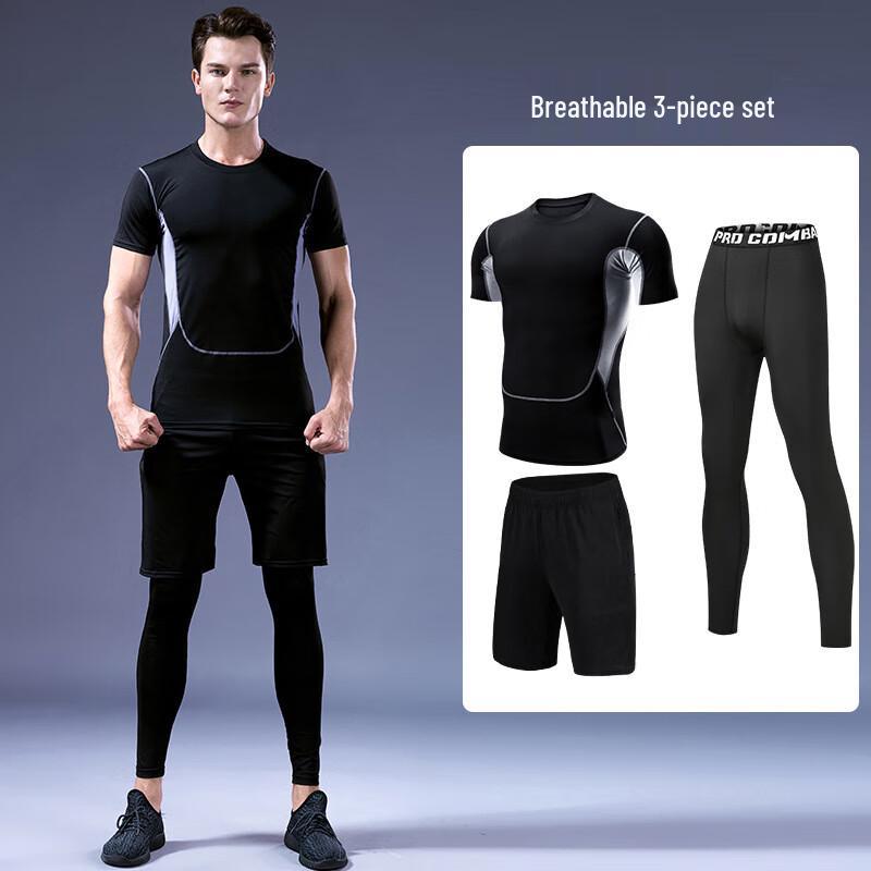 

WEZHO Men s 3-Piece Running & Training Sportswear Set