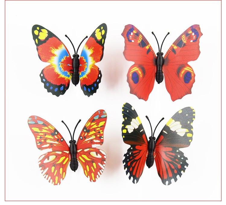 12/24 st 3D-fjärilar DIY-väggklistermärke Fjärilsvägg Vardagsrum Heminredning Fridage-klistermärken Bröllopsdekoration