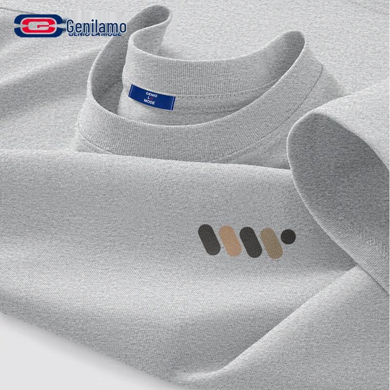 GENIOLAMODE Men s Pure Cotton Short-Sleeve Round Neck T-Shirt 3XL