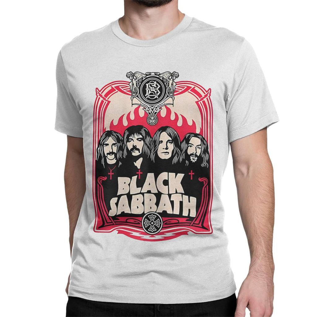 Svart Heavy Metal Sabbaths T-shirt Herr Dam Ren Bomull Nyhet T-shirts Rund Hals Rock T-shirt Kortärmad Kläder 4XL 5XL