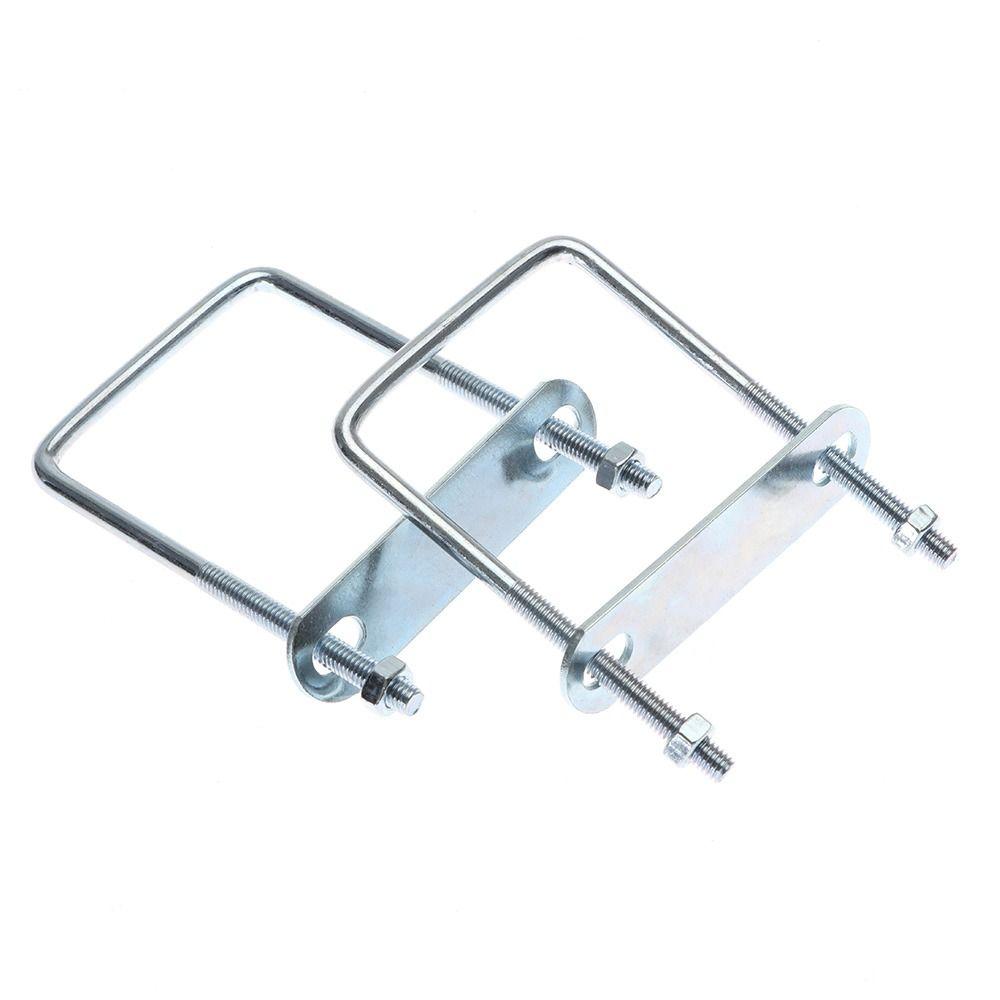 2Sets With Baffle Square Clamp Right Angle U-bolt Squa Bolt New Pipe U-clamp