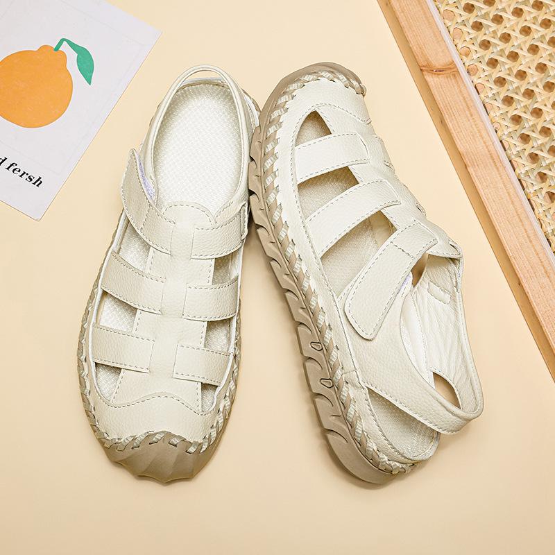 Summer Baotou Outdoor Casual Sandals Men's Sewn Men's Outer Wear Beach Shoes Handmade Leather Sandals Large Size
