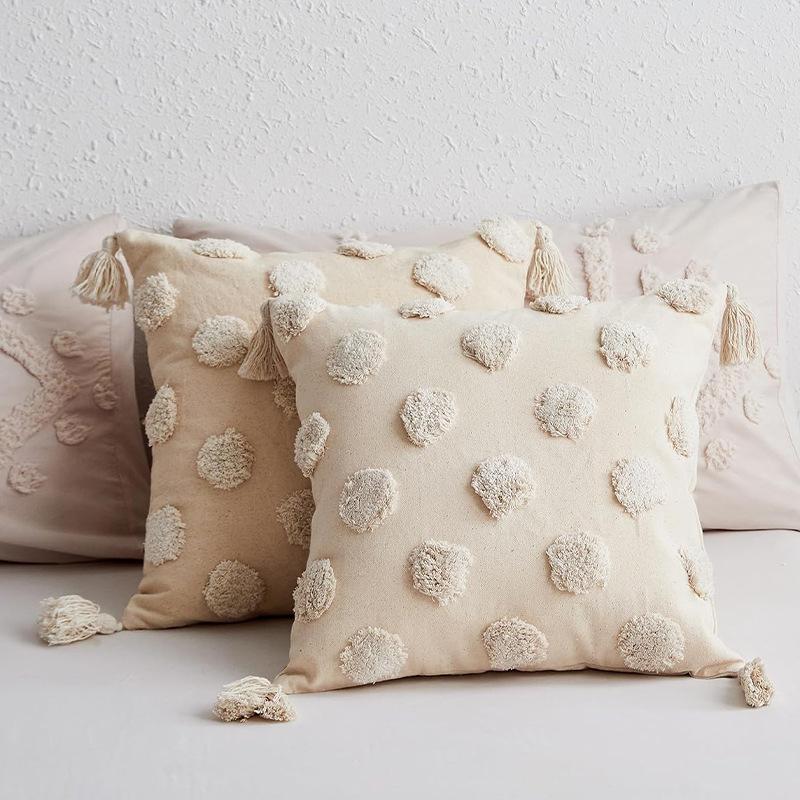 Tufted Tassel Pillow Case Living Room Sofa Bed Cushion Lumbar Pillow Pillow Hotel Bed and Breakfast Decoration