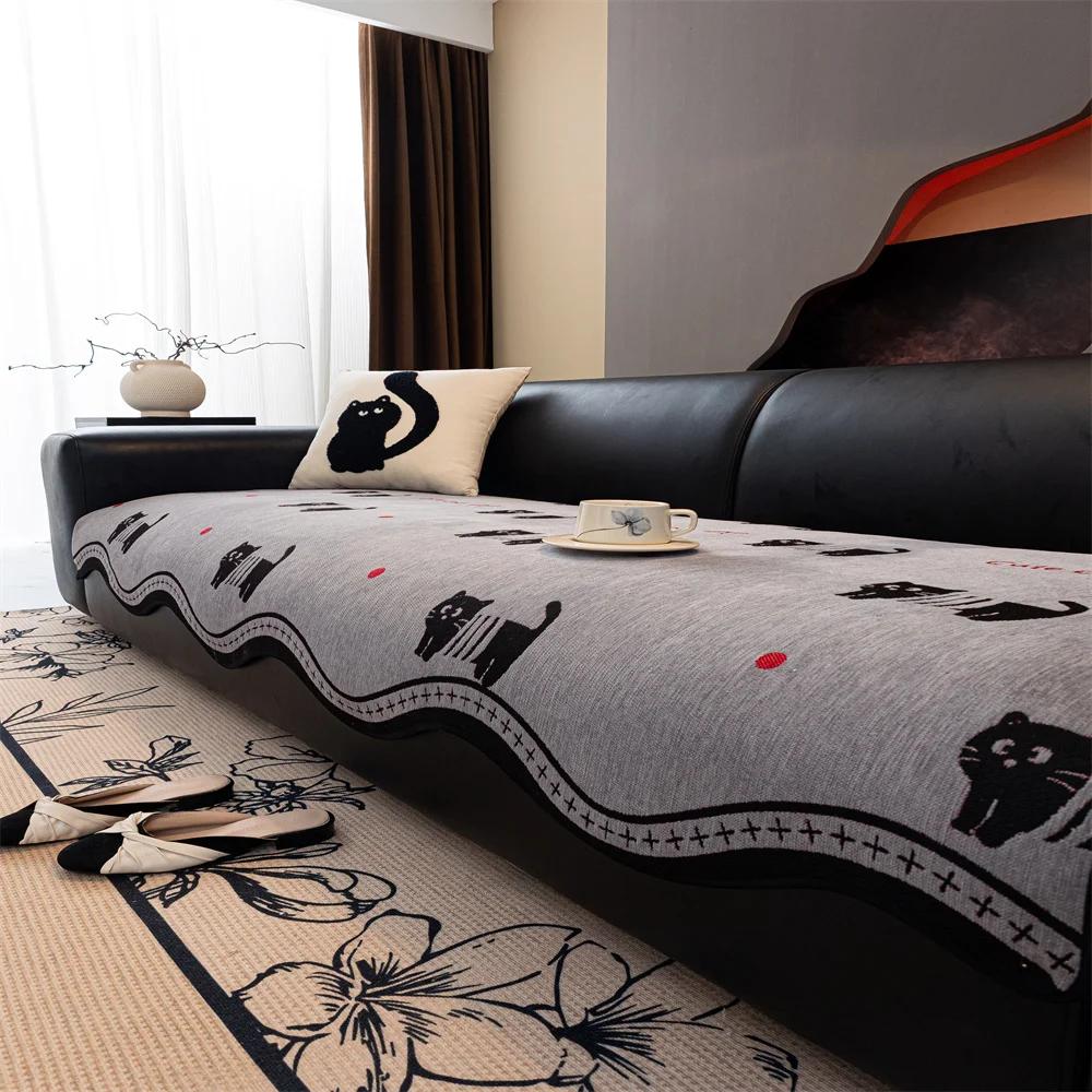 

Leather Sofa Cushion Four Seasons Universal New One-piece Straight Non-slip Cushion Sofa Cover Cloth Towel 70x70cm