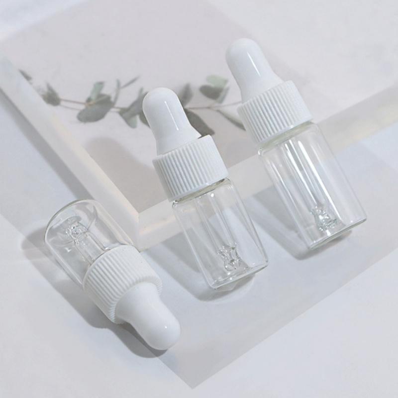2/5 Stück 5 ml Transparent Kleine Tropfflasche Ätherisches Öl Haaröl Parfüm Abfüllflasche Kosmetikprobe Probepackung Reise Tragbar