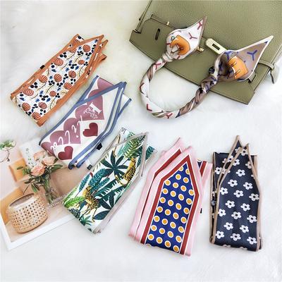 Double Sided Pointed Scarf For Women In Spring And Autumn Thin And Long Ribbon Wrist Bag Strap Versatile Decorative Small Scarf