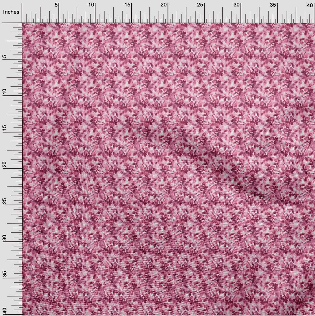 oneOone Cotton Poplin Magenta Fabric Abstract Floral Craft Projects Decor Fabric Printed By The Yard 42 Inch
