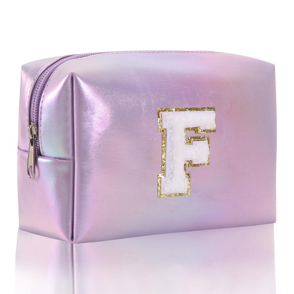 Octagon Bag Embroidery Alphabet Makeup Bag Large Capacity Toiletry Bag Travel Storage Bag Clutch Bag