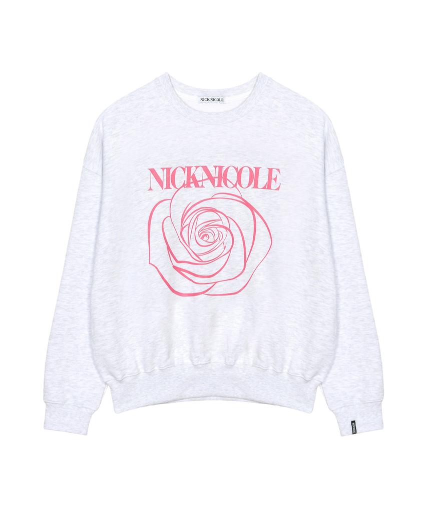 Nigaennikol Nicole Rose Printing Sweatshirt_Melange Pink