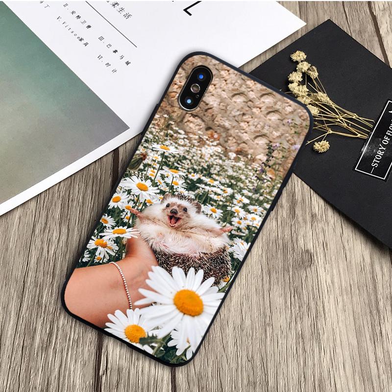 

Черный силиконовый чехол для телефона «Ежик» для iPhone 12 XR XS Max 5 5S SE 2020 6 6S 7 8 PLUS X 11Pro Max11 iphone12 Pro Max