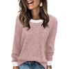 Women's Fashionable Long-sleeved Pullover Solid-color Top