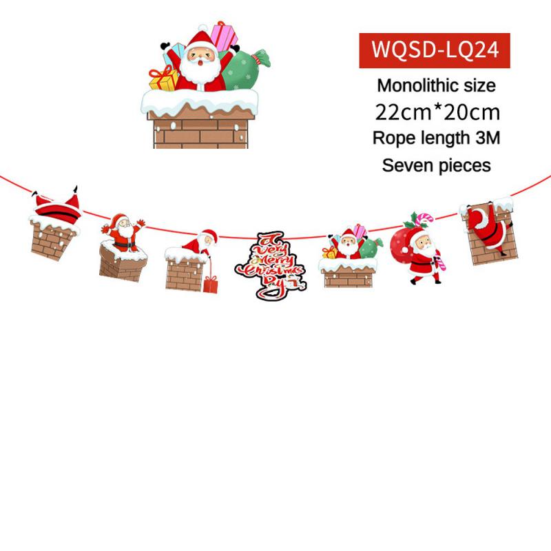Christmas Banner 2024 Merry Christmas Decorations For Home Garland Santa Claus Navidad For Xmas Gift Noel Decor New Year 2025