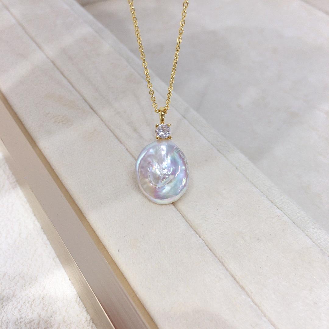 New Pearl Natural Freshwater Baroque Pearl Pendant, Fashionable Pearl Necklace