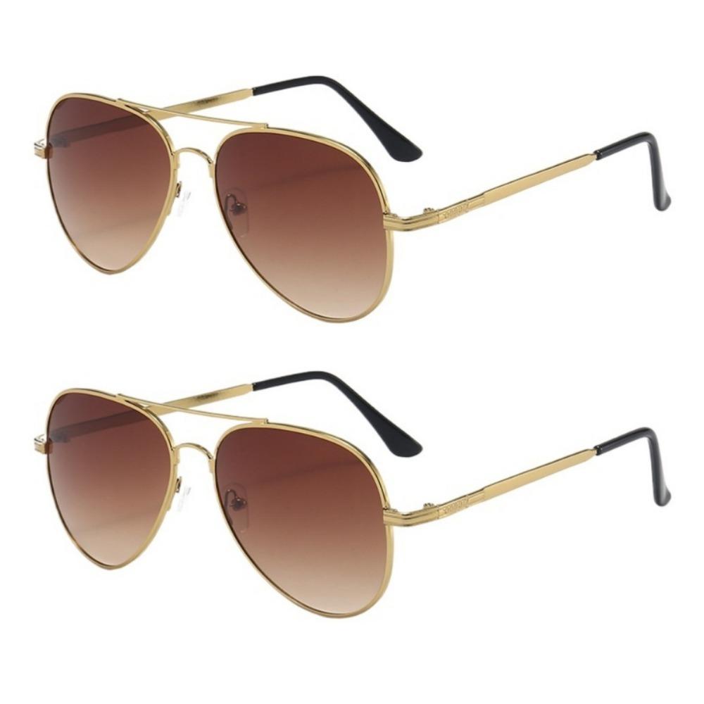 2PCS Driving Sun Glasses for Men Women Classic Aviator Sunglasses UV Lens Retro Sunglasses