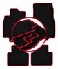 Alfombrillas de terciopelo con borde rojo para: Mercedes Clase A W169 hatchback (2004-2012)