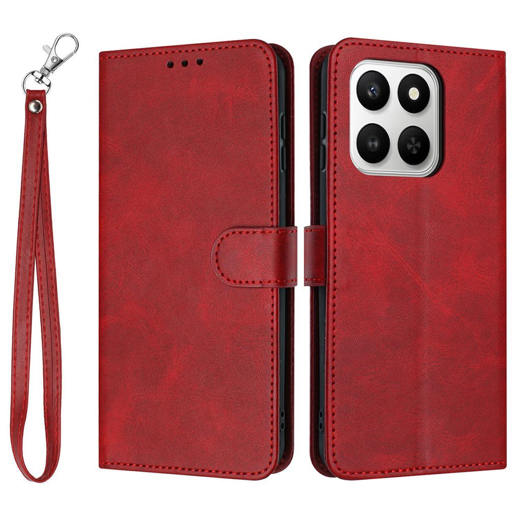 Wallet Case For Honor 400 Smart 5G/4G/X7d 4G/5G Flip Stand Calf Texture PU Leather Phone Cover with Strap