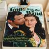 1PC Gone with the Wind Print Flannel Blanket, High Quality All Seasons, Home Decor, Warmth and Comfort, Perfect for Christmas Gifts
