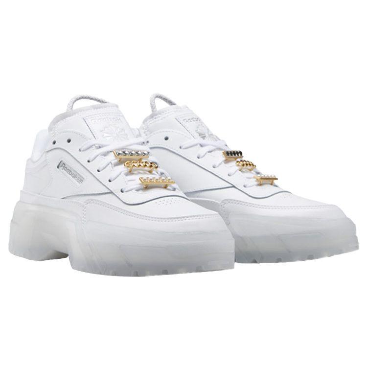 Reebok Cardi B X Club C Triple White Women Sneakers Footwear-White GX0038
