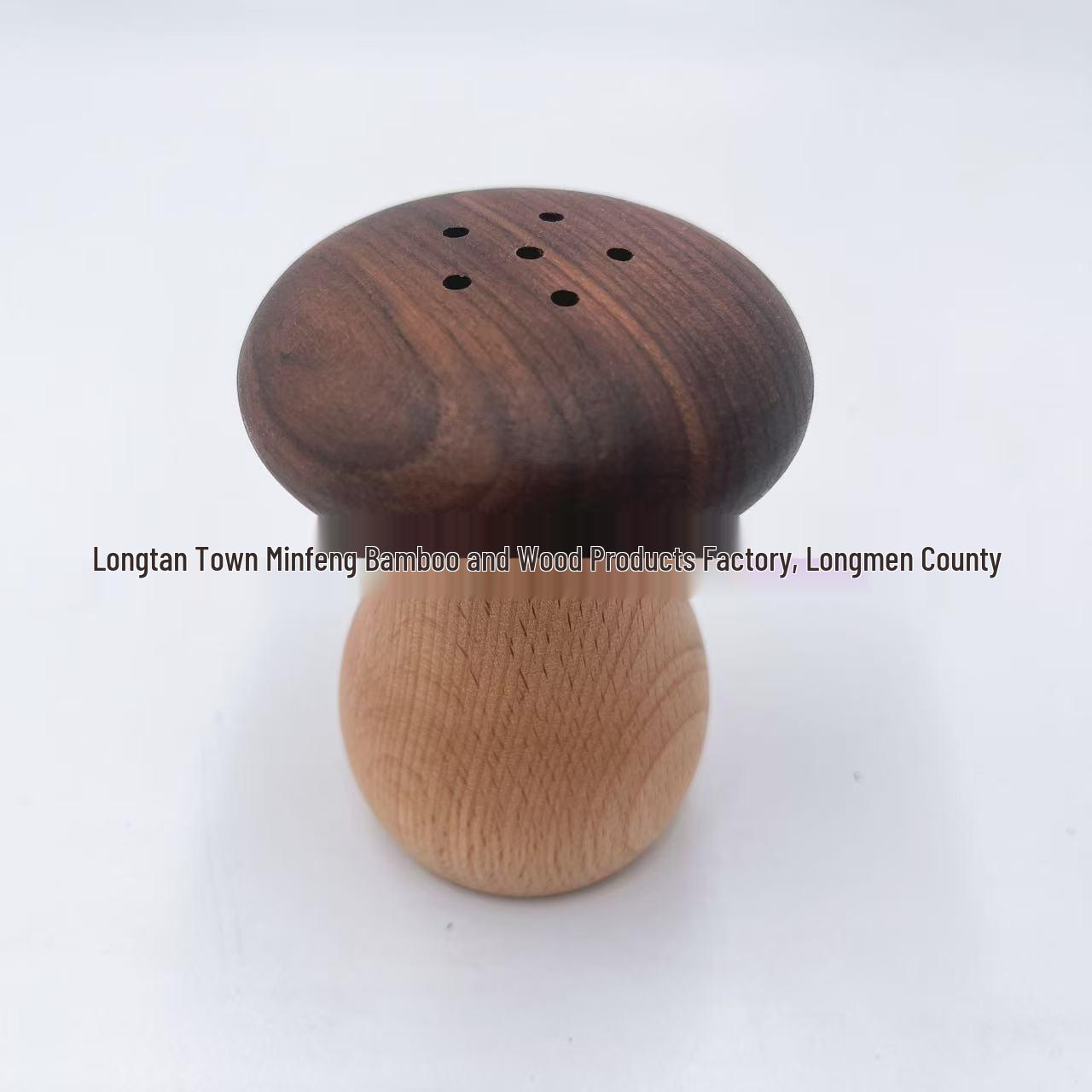 Double-Sided Solid Wood Toothpick and Cotton Swab Holder - Beech, Black Walnut, or Hazelnut Finish