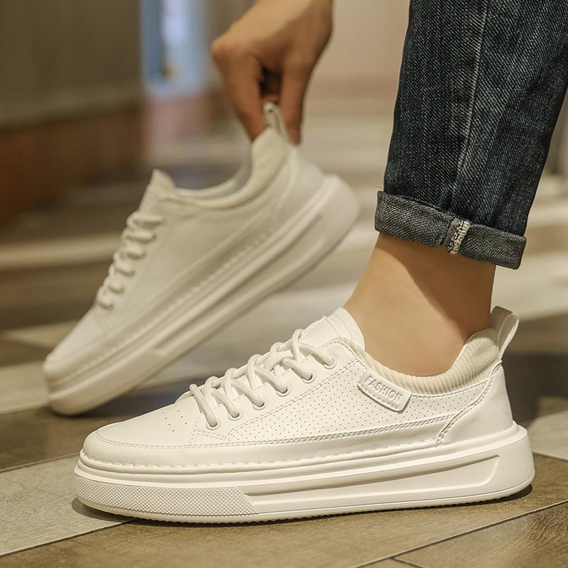 2024Men Thick Bottom Casual Sneaker Designer Walking Shoes High Quality Casual Leather Vulcanized Shoes Breathable Walking Shoes
