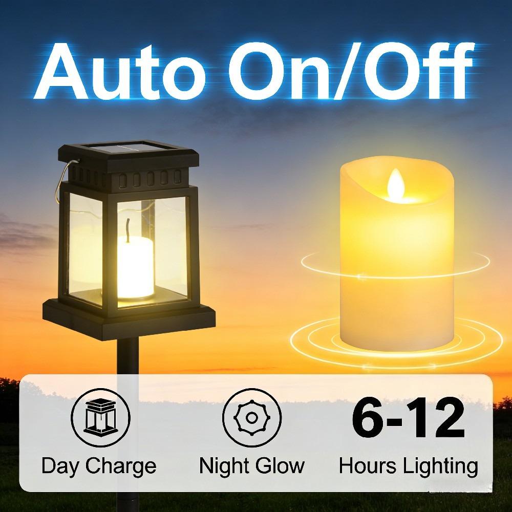 Solar Garden Lights Outdoor Decorative Ground Insert Lantern Warm Atmosphere Solar Powered Landscape Lamp for Yard Patio Christmas Holiday Decoration