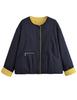 Swoemc Women's Autumn/Winter Padded Jacket with a Simple Design, Lightweight and Perfect for Casual Commuting and School (Navy, Size L)