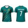 Kinder Portugal Fußball T-Shirt Fußballtrikot Pinselstreifen-Druck Atmungsaktiv Schnelltrocknend Trainings-T-Shirt Fan Sportoberteil Herren Damen