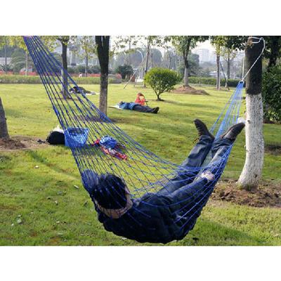 Nylon-Netz-Hängematte für eine Person Hängendes Schlafbett Schaukel Outdoor Camping Zubehör Hängematten für Draußen