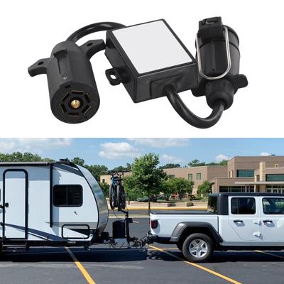 Trailer Light Adapter US To EU Trailer Converter 7 Pin Connector Dust Cover Protection Easy Installation Electrical Solution