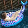 Swimming Po Mermaid Swim Ring Aerated Sequins On Water Fish Tail Floating Net Red Po Background