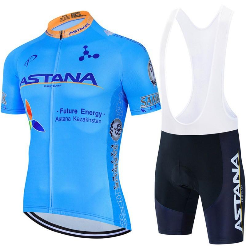 Mens Cycling Bib Shorts Set With Short Sleeve Jersey Breathable Sportwear Road Bike Riding
