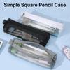 Mesh Pencil Case Transparent Pencil Case Kawaii Cute Simple Beautiful Bag Organizer Office Student Stationery School Supplies