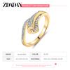 ZDADAN 925 Silver 18K Gold Zircon Rings For Women Fashion Jewelry
