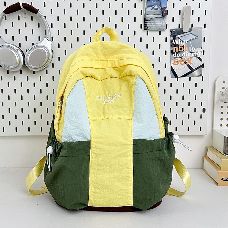 Schoolbag Leisure College Style Student Contrasting Nylon Backpack Women's 1011 New Fashion Large-capacity Mountaineering Bag