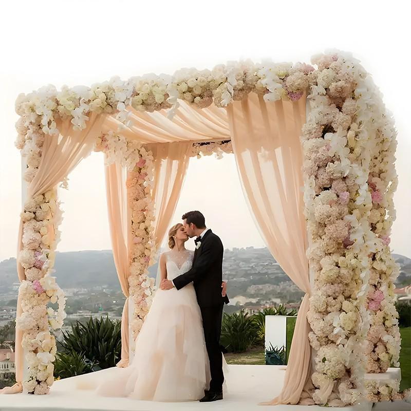 Outdoor Wedding Arch and Chair Mesh Decoration